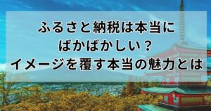 ふるさと納税は本当にばかばかしい？イメージを覆す本当の魅力とは